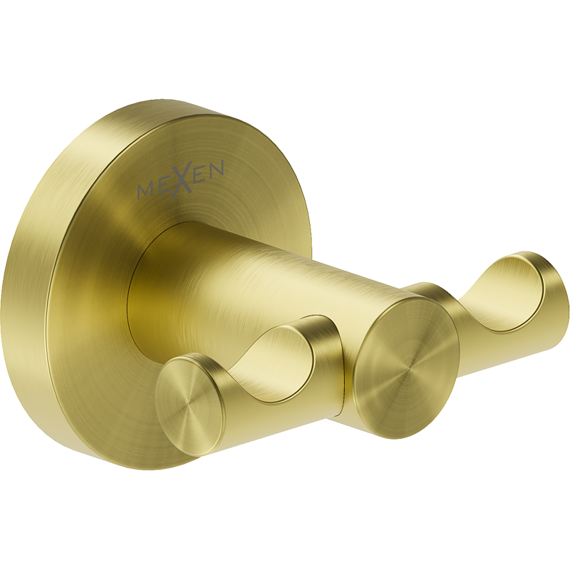 Mexen Ovio cârlig dublu pentru prosop, auriu periat - 70A19512-55