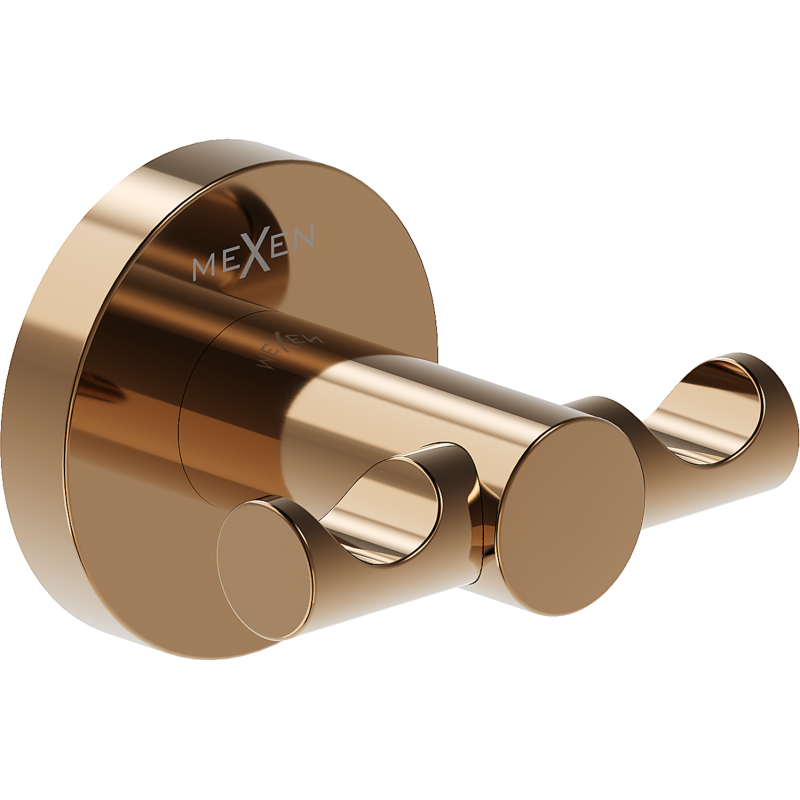 Mexen Ovio cârlig dublu pentru prosoape, aur roz - 70A19512-60