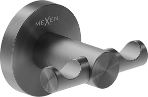 Mexen Ovio kettős törölközőtartó kampó, gun gray kefélt - 70A19512-66