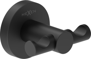 Mexen Ovio kettős törölközőakasztó, fekete - 70A19512-70