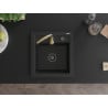 Mexen Vito chiuvetă de granit cu 1 compartiment și baterie de bucătărie Telma, Neagră - 6503-77-670200-50-B