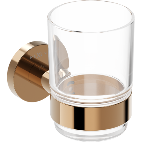 Mexen Ovio pahar pentru periuțe de dinți, aur roz - 70A19551-60