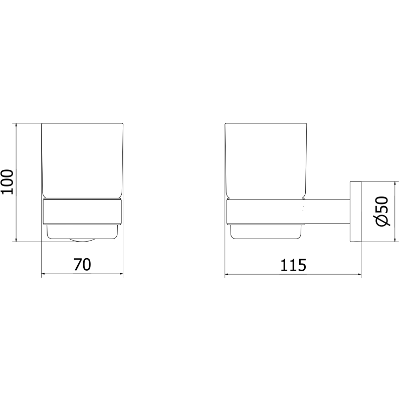 Mexen Ovio suport pentru periuțe, gun gray periat - 70A19551-66