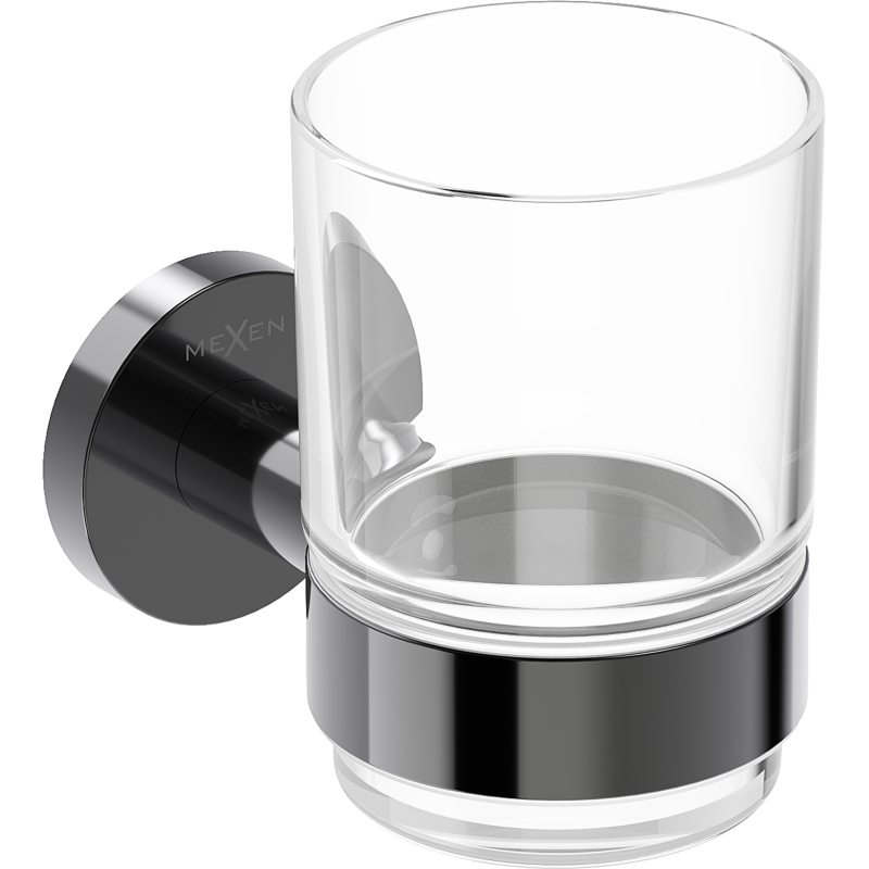 Mexen Ovio suport pentru periuțe de dinți, crom negru - 70A19551-73