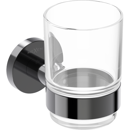 Mexen Ovio fogkefetartó, fekete króm - 70A19551-73