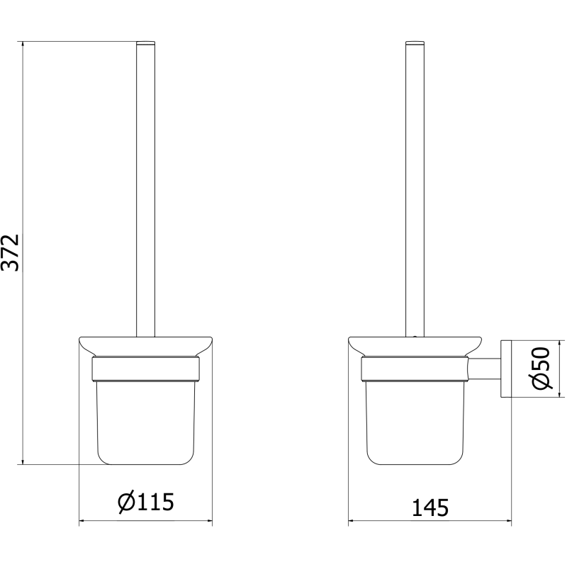 Mexen Ovio perie de toaletă, crom - 70A19571-00
