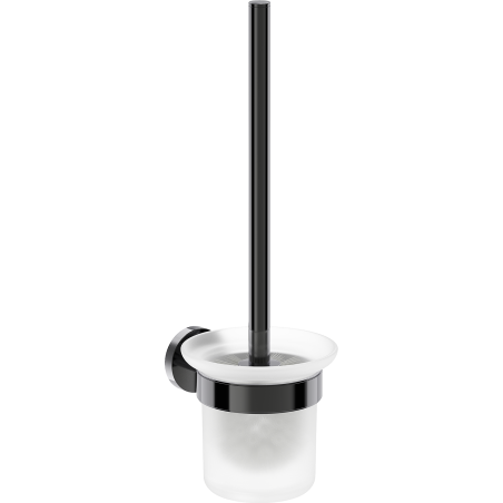 Mexen Ovio WC-kefe, fekete króm - 70A19571-73