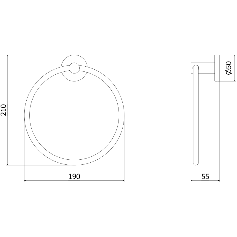 Mexen Ovio cuier pentru prosoape, cupru periat - 70A19531-65