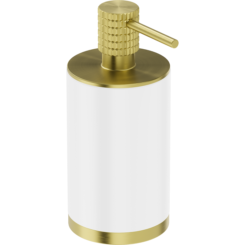 Mexen Triv szabadonálló szappanadagoló, fehér/kefélt arany - 70A33059-55W