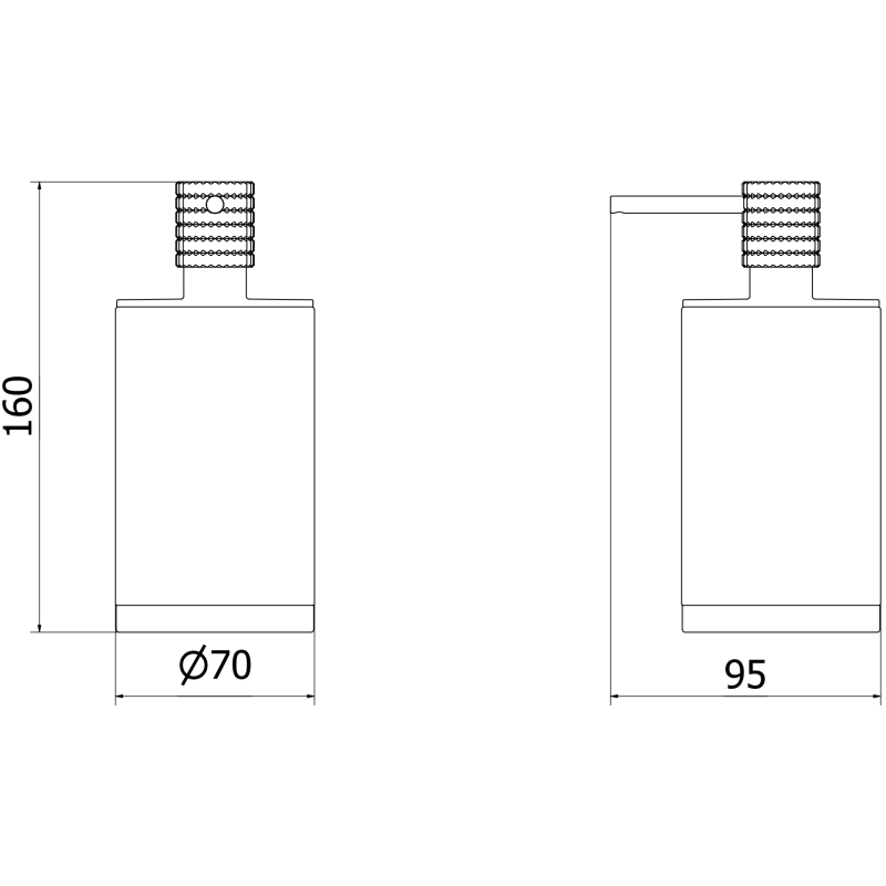 Mexen Triv álló szappanadagoló, fehér/fekete - 70A33059-70W