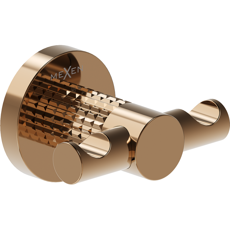 Mexen Triv cârlig dublu pentru prosop, aur roz - 70A33012-60