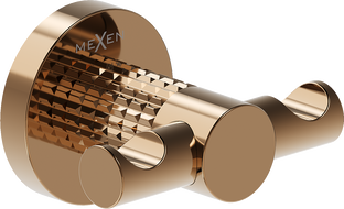 Mexen Triv dupla törölköző akasztó, rózsaarany - 70A33012-60