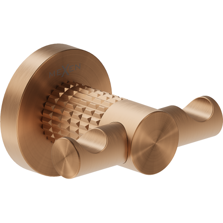 Mexen Triv kettős törölközőakasztó, kefélt réz - 70A33012-65