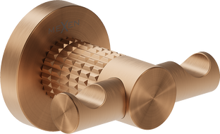 Mexen Triv kettős törölközőakasztó, kefélt réz - 70A33012-65