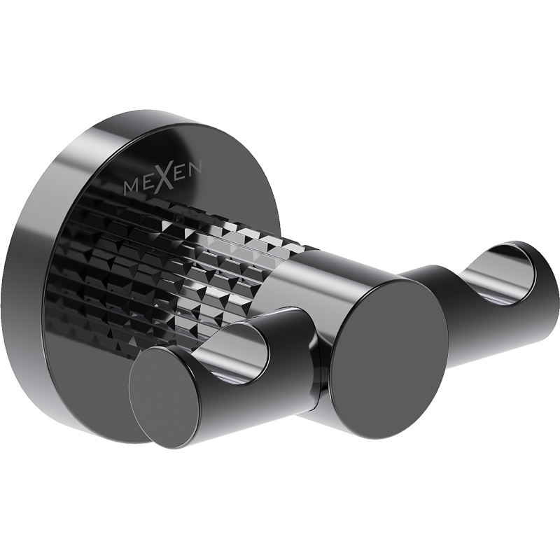 Mexen Triv cârlig dublu pentru prosop, black chrome - 70A33012-73