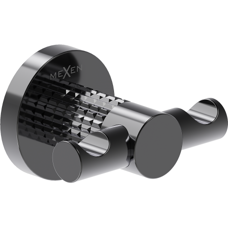 Mexen Triv cârlig dublu pentru prosop, black chrome - 70A33012-73