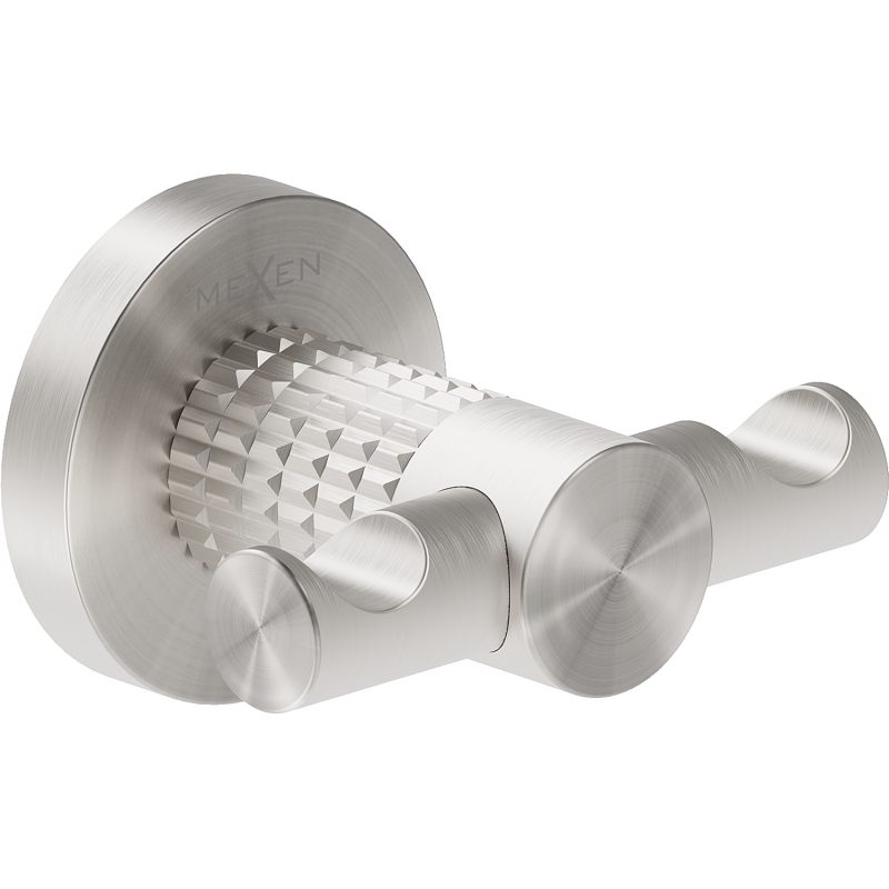 Mexen Triv kettős törölközőkampó, selyemfényű nikkel - 70A33012-97