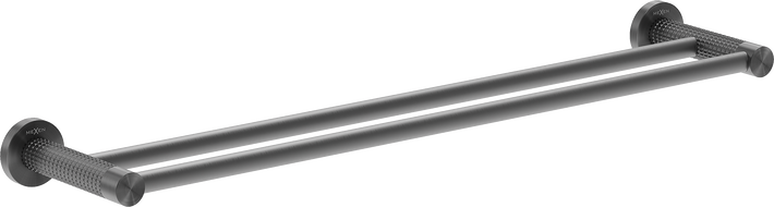Mexen Triv kettős törölközőtartó, matt szálcsiszolt szürke - 70A33047-66