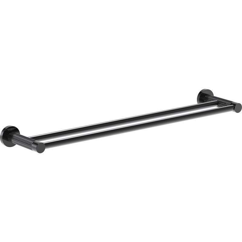 Mexen Triv cuiere dublu pentru prosoape, black chrome - 70A33047-73