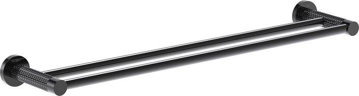 Mexen Triv kettős törölközőtartó, fekete króm - 70A33047-73