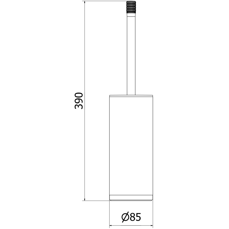 Mexen Triv perie de toaletă cu suport, negru/crom - 70A33073-00B