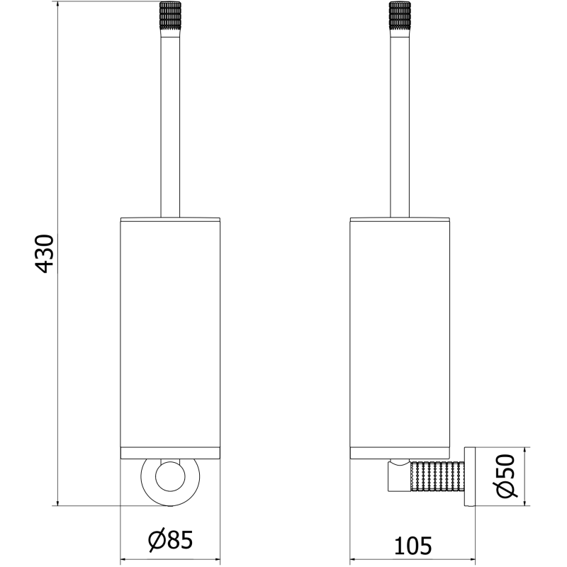 Mexen Triv perie de toaletă, alb/auriu - 70A33071-50W