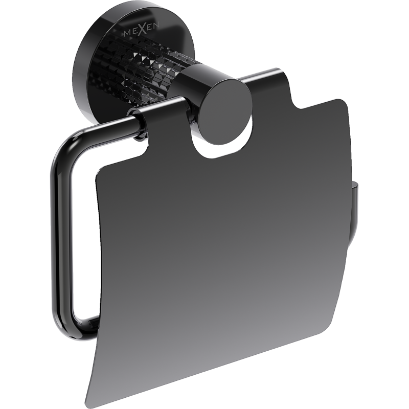 Mexen Triv suport hârtie igienică, crom negru - 70A33021-73