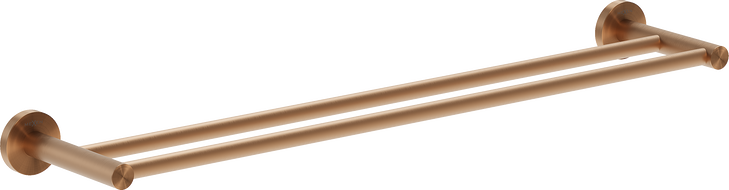 Mexen Ovio kettős törölközőtartó, kefe hatású réz - 70A19547-65