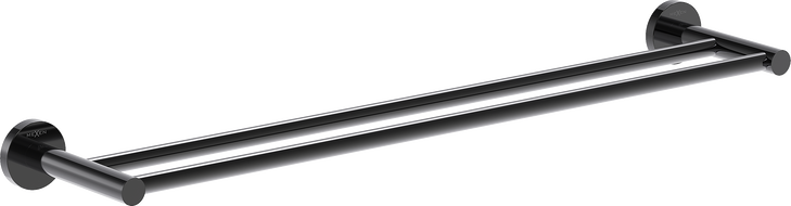 Mexen Ovio kettős törölközőtartó, fekete króm - 70A19547-73