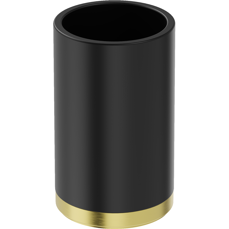 Mexen Triv Álló fogkefetartó, fekete/arany kefés - 70A33053-55B