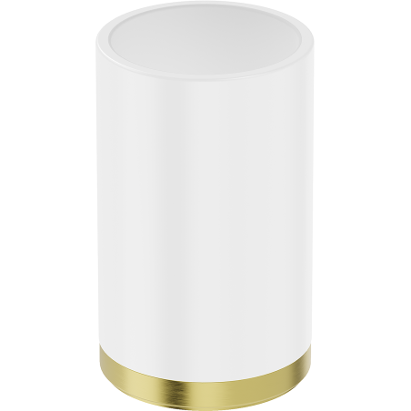 Mexen Triv álló fogkefetartó, fehér/arany szálcsiszolt - 70A33053-55W