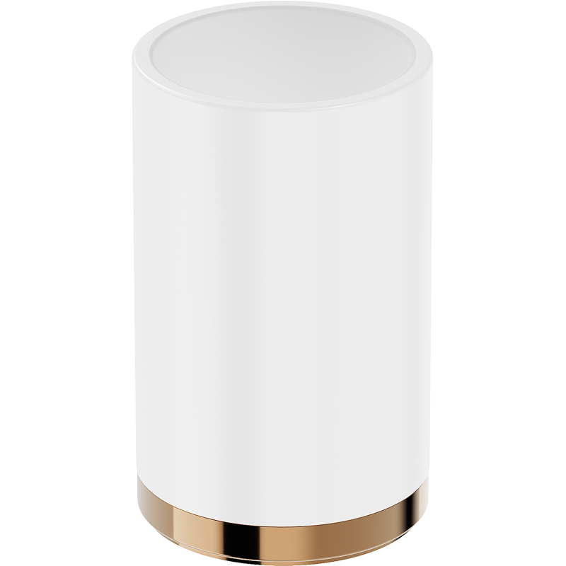 Mexen Triv szabadon álló fogkefetartó, fehér/rózsaarany - 70A33053-60W