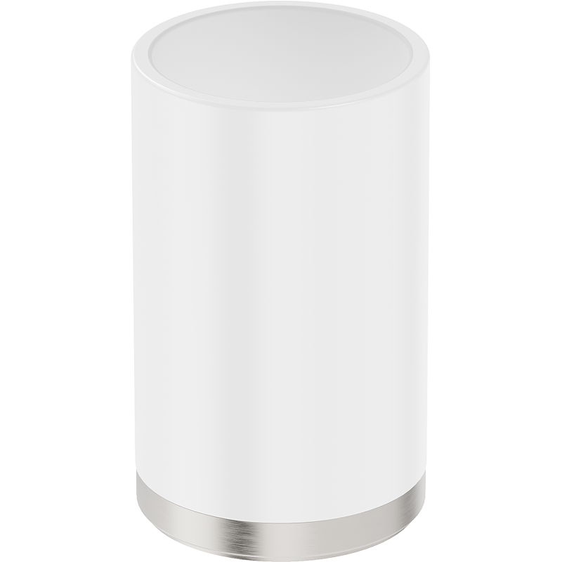 Mexen Triv fogkefe tartó csésze, fehér/szálcsiszolt nikkel - 70A33053-97W