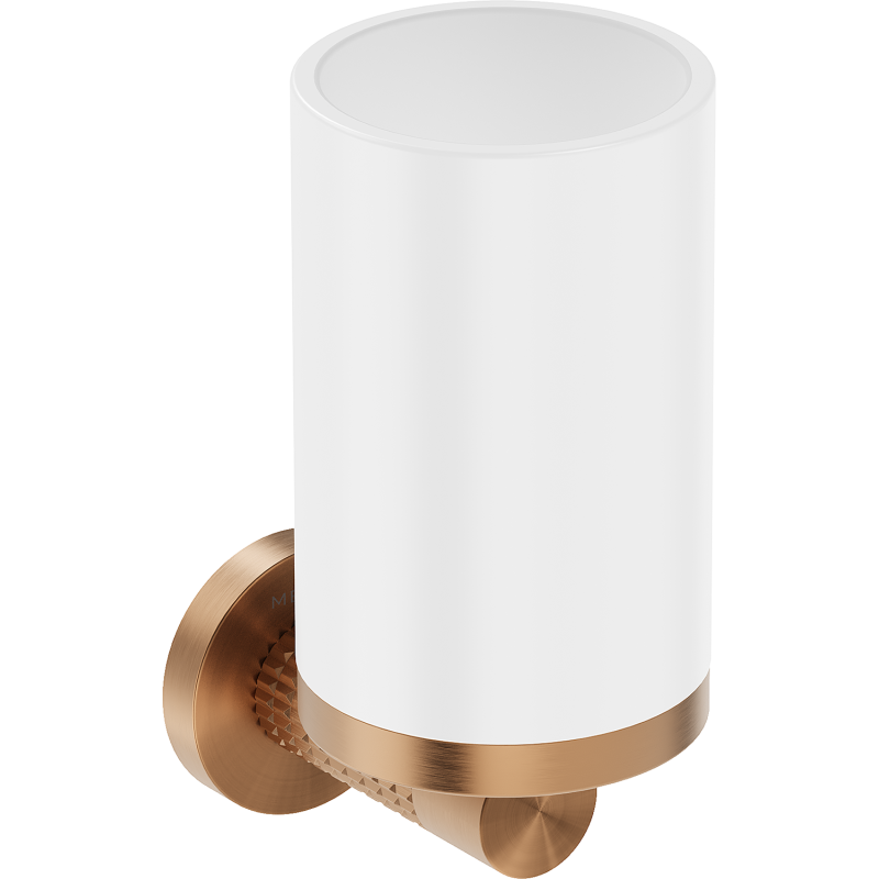 Mexen Triv fogkefe tartó pohár, fehér/kefélt réz - 70A33051-65W