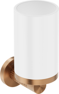 Mexen Triv fogkefe tartó pohár, fehér/kefélt réz - 70A33051-65W