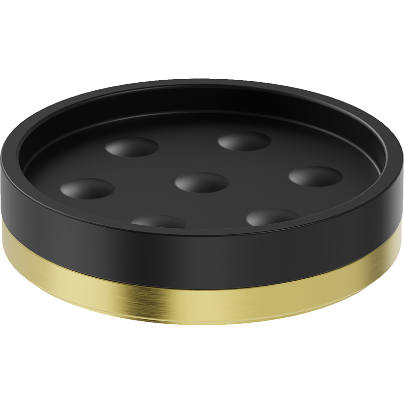 Mexen Triv săpunieră de sine stătătoare, neagră/aurie periată - 70A33057-55B