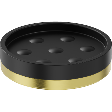 Mexen Triv săpunieră de sine stătătoare, neagră/aurie periată - 70A33057-55B