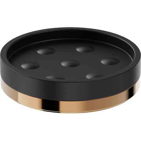 Mexen Triv săpunieră de sine stătătoare, neagră/aur roz - 70A33057-60B