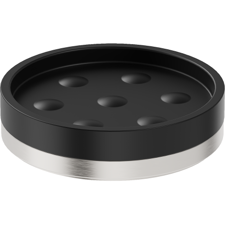 Mexen Triv szabadon álló szappantartó, fekete/kefézett nikkel - 70A33057-97B