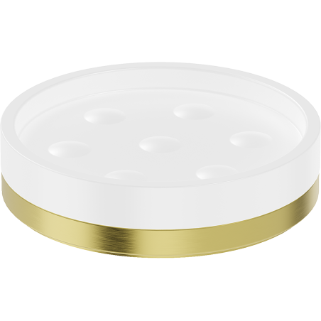 Mexen Triv szappantartó álló, fehér/arany kefélt - 70A33057-55W