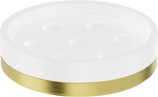 Mexen Triv szappantartó álló, fehér/arany kefélt - 70A33057-55W