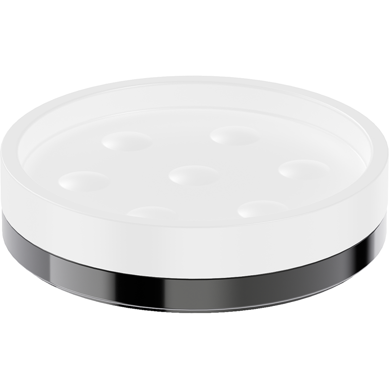 Mexen Triv săpunieră de sine stătătoare, albă/black chrome - 70A33057-73W