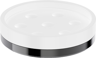 Mexen Triv álló szappantartó, fehér/fekete króm - 70A33057-73W