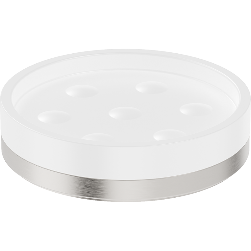 Mexen Triv săpunieră de sine stătătoare, albă/nichel periat - 70A33057-97W