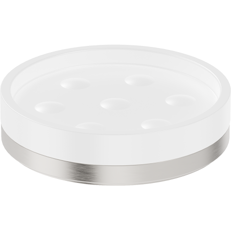 Mexen Triv szappantartó álló, fehér/kefélt nikkel - 70A33057-97W