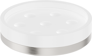 Mexen Triv szappantartó álló, fehér/kefélt nikkel - 70A33057-97W