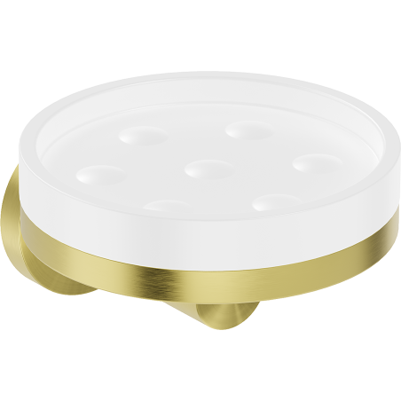 Mexen Triv szappantartó, fehér/arany kefe-finis - 70A33055-55W