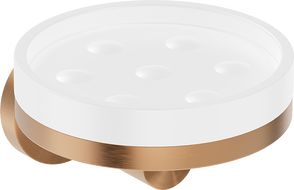 Mexen Triv szappantartó, fehér/rezes kefe - 70A33055-65W