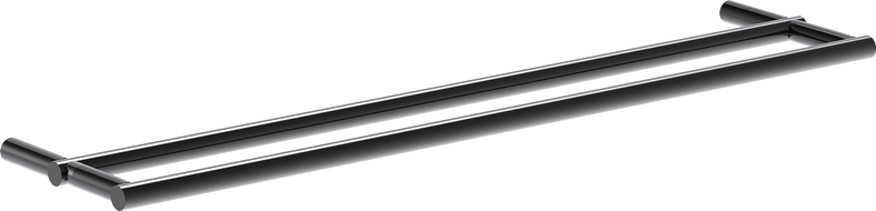 Mexen Loop kettős törölközőtartó, fekete króm - 70A71047-73