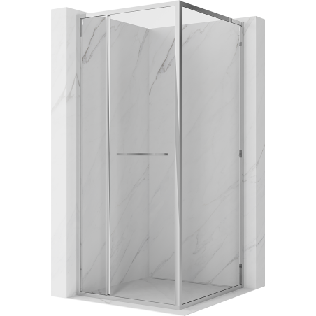 Mexen Linea 80 x 80 cm-es, átlátszó, króm tolóajtós zuhanykabin - 8E1-080-080-01-01